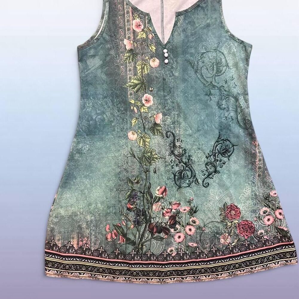 blue floral dress